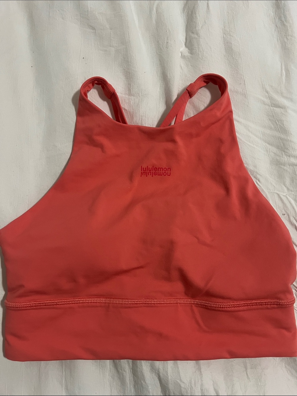 lululemon athletica Women's High Neck bra/tank in Coral sz 6